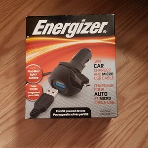 Black USB Car Charger with Micro USB Cable